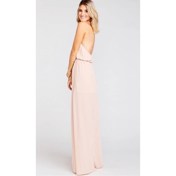 Show Me Your MuMu Heather Halter Dress in Dusty Blush Bridesmaid Size Large - Picture 2 of 12
